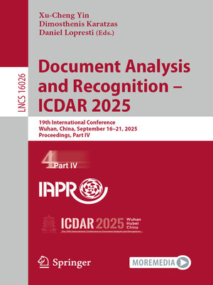 cover image of Document Analysis and Recognition – ICDAR 2025